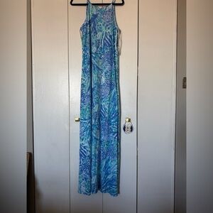 Lilly Pulitzer Blue and Green Maxi Dress